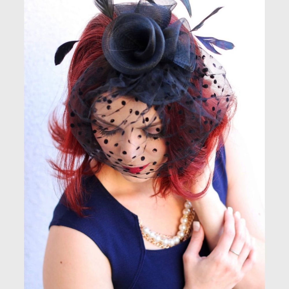 Fascinator Tea Party Hat Kentucky Derby Black
